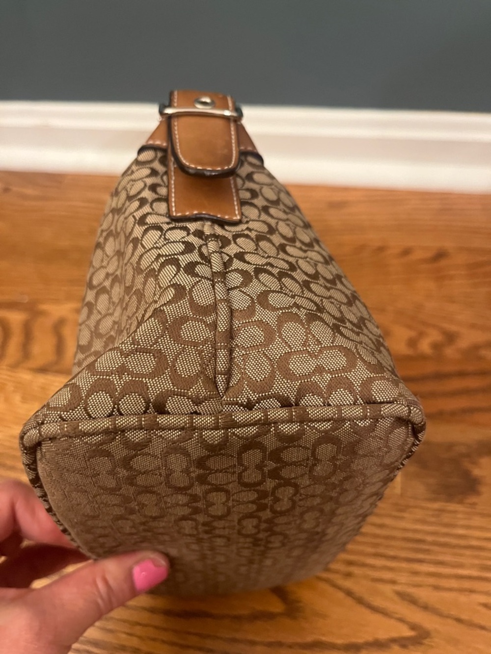 Vintage Coach Y2K Signature C Mini Hobo Demi Jacquard Canvas Shoulder Bag no6332 - Picture 8 of 11